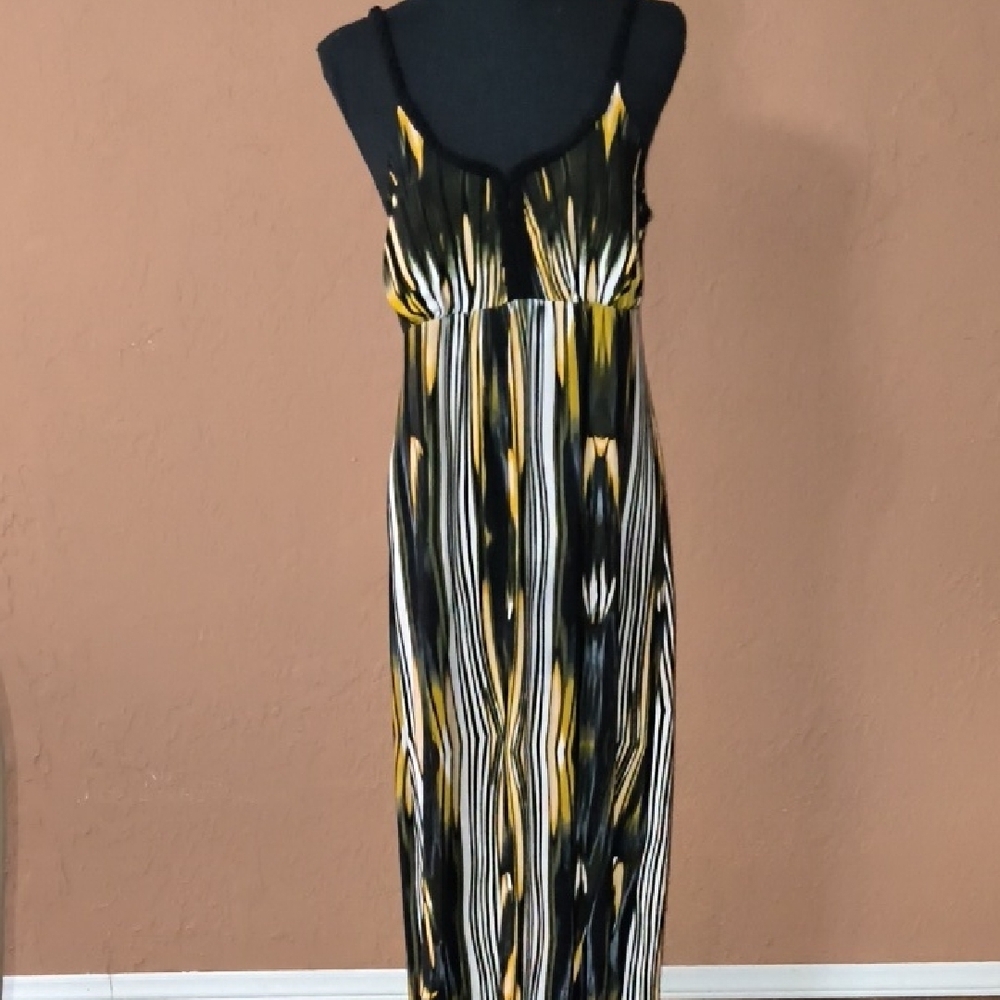 Carole Little Black and Yellow Maxi Sundress Size 14